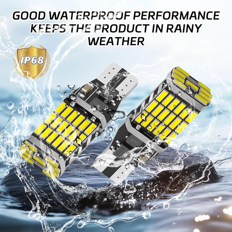SamWinGear 4PCS 921 LED Reverse Light Bulb T15 T10 912 W16W 4014 45SMD 3rd Brake Light LED Bulb 6000K Error Free 360 Degree Chipsets Bright Backup Daytime Running Lights for Car Truck Cargo (White) - Image 3